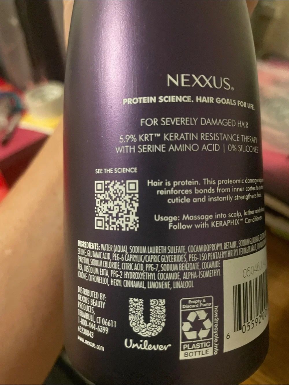 Drunk Elephant Cocomino Glossing Shampoo and Nexxus Keraphix repair